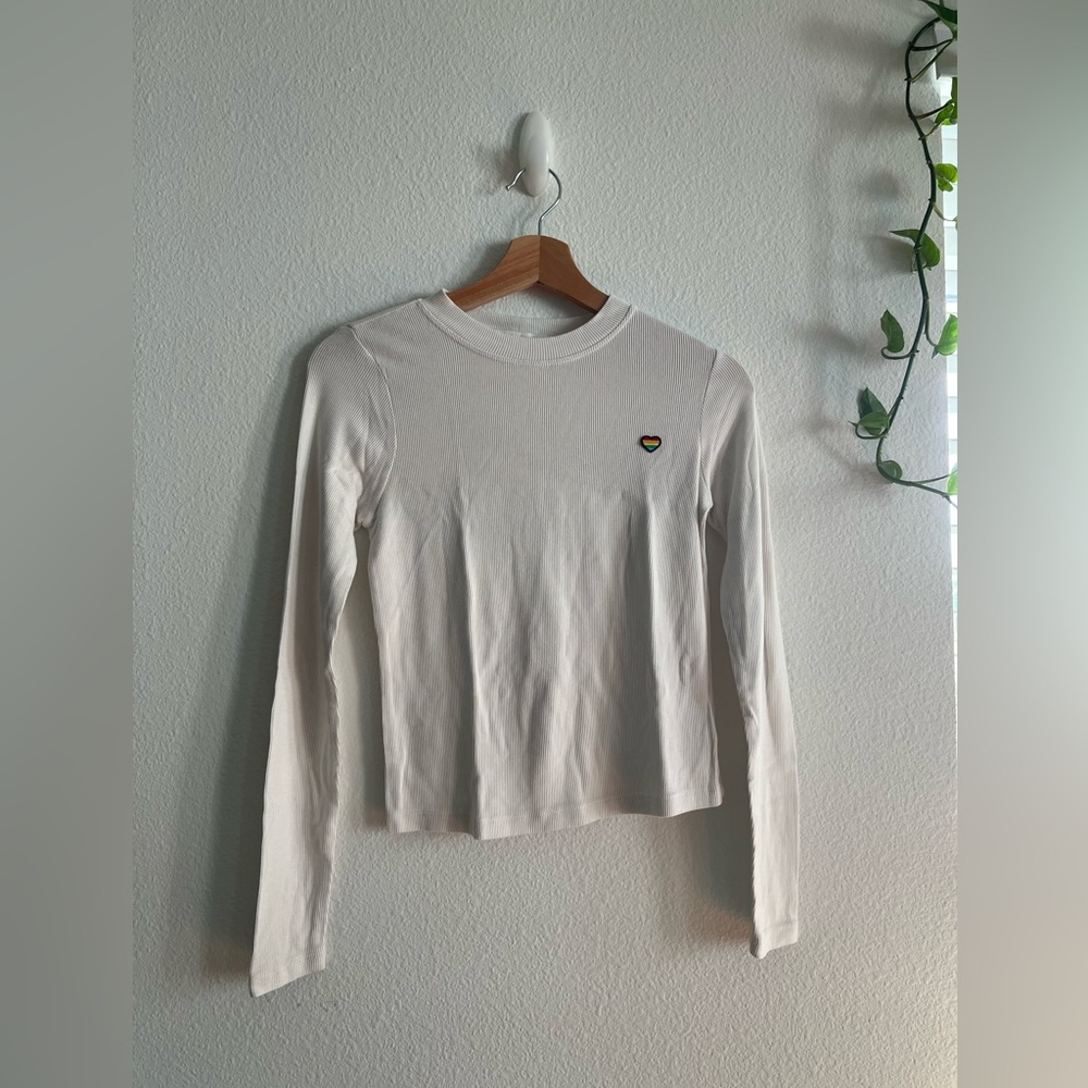 Spiritual Gangster White Long Sleeve with Heart Detail